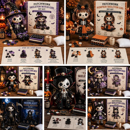 🔥HOT SALE 49% OFF🎃🧙‍♀️Patchwork Skeleton Witch Girl DIY Kit👻🦴