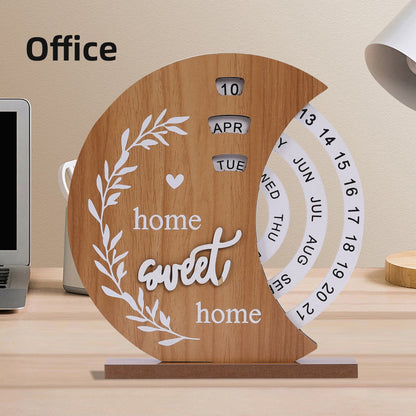 🔥LAST DAY 50% OFF - New Year Wooden Creative Manual Rotating Calendar