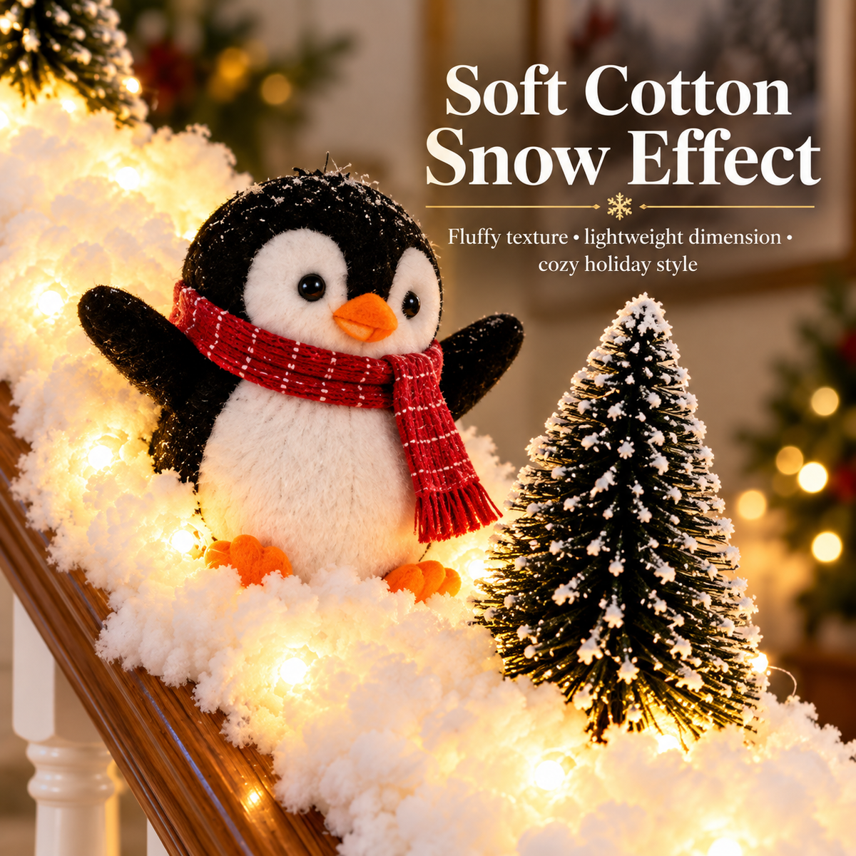 🔥Hot Sale 40% OFF🔥Playful Penguin Snowy Stair Railing Decor