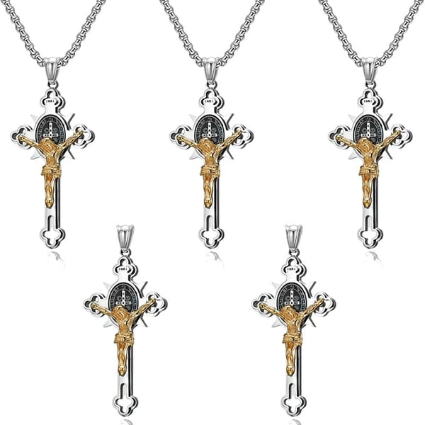 🔥Last 4 hours Sale: Save $30 -✨ST.Benedict Protection Cross Power Pendant Necklace