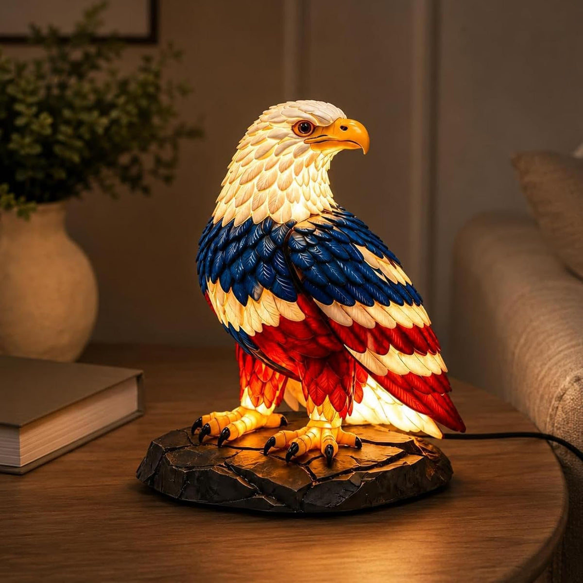 🔥Last Day 49% OFF - 🦅🌙U.S. 250th Eagle Stained Table Lamp✨