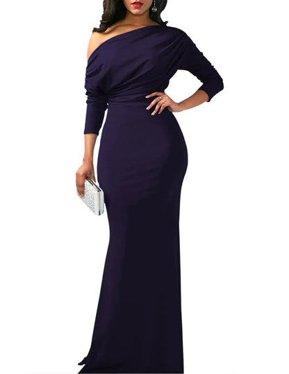 💃WOMEN'S ELEGANT SLEEVELESS OFF SHOULDER BODYCON LONG FORMAL PARTY EVENING DRESS(🔥Same as in the video)