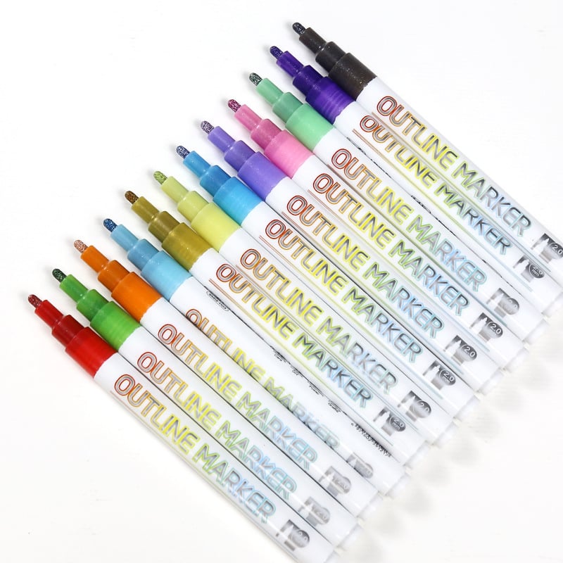 🔥Last Day 49% OFF - 🎁Terrain-hill Double Outline Markers Set