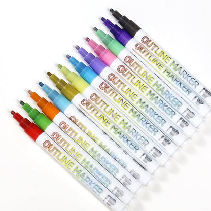 🔥Last Day 49% OFF - 🎁Terrain-hill Double Outline Markers Set