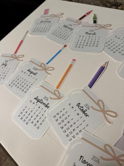 2026 Desk Calendar, 2026 Stationary Calendar, 2026 Teacher Calendar