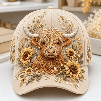 🔥LAST DAY 49% OFF - 🦬3D Highland Cow Embroidery Cap🧢