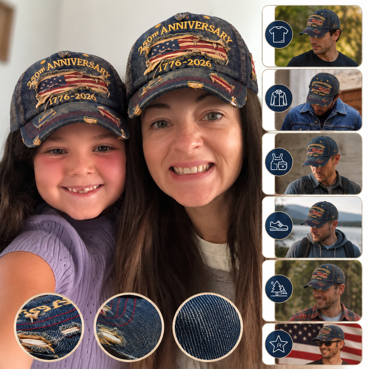 🏆Flash Sale⚡50K+ SOLD! 🇺🇸 250th Anniversary Patriotic Denim Hat