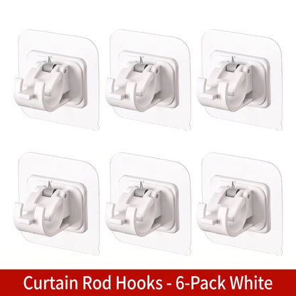 🔥Nail-Free Adjustable Curtain Rod Hooks