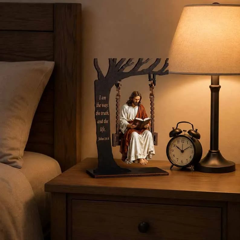 🎁 Christian Jesus Swing Table Decor