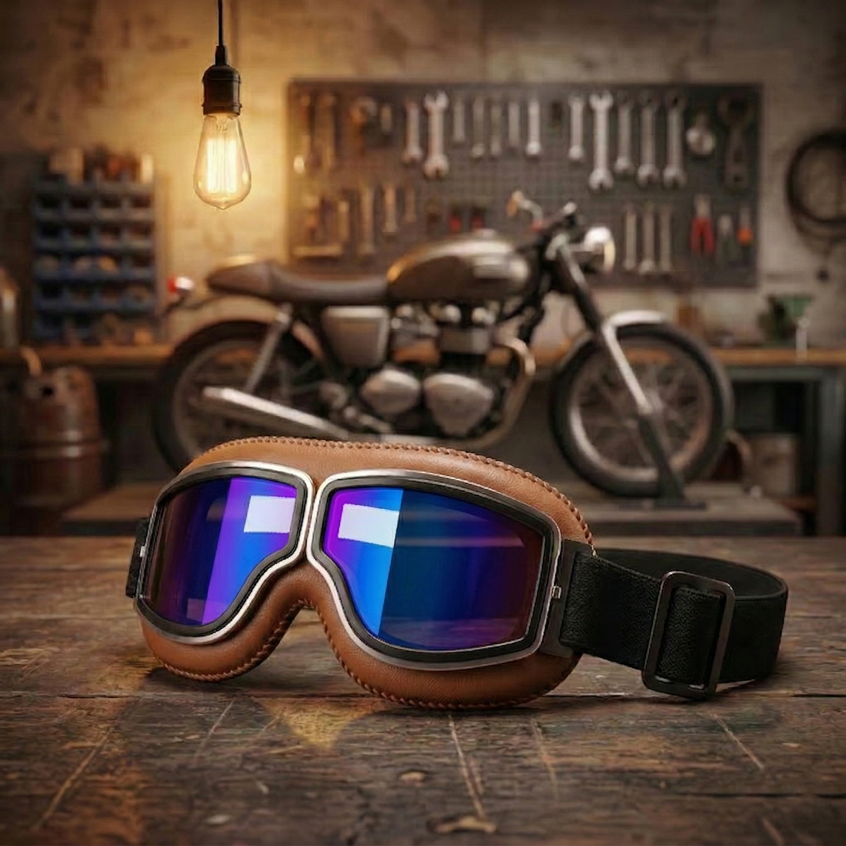 🔥 OTG Vintage Motorcycle Goggles (Fits Over Glasses)
