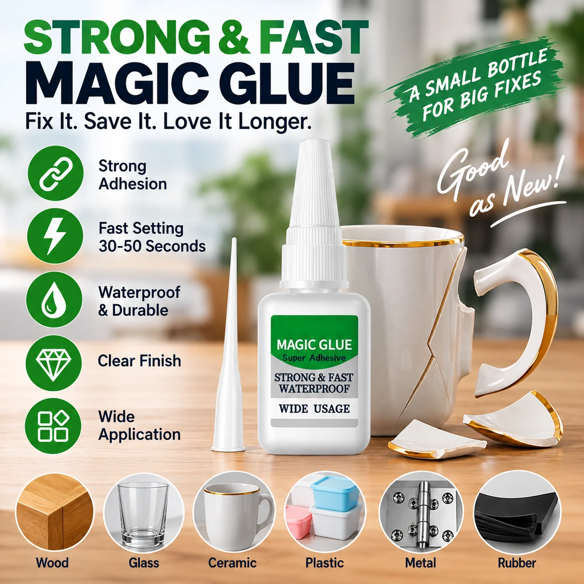 ⚡🔧4PCS Fast-Setting Super Glue 💪✨