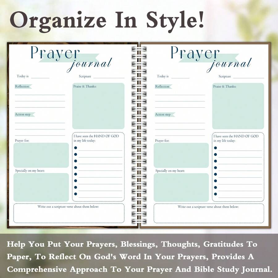 Prayer Journal For Men And Women: An Inspirational Christian Bible Journal, Prayer Notebook & Devotional (Spiral-Bound Hardcover)