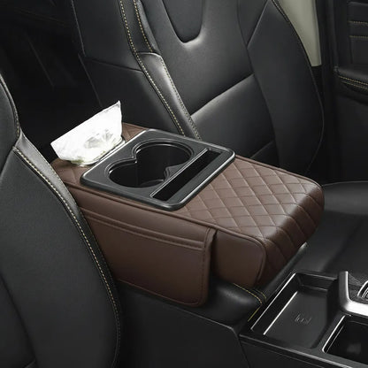 🏆Multifunctional PU Leather Car Armrest Box Mat