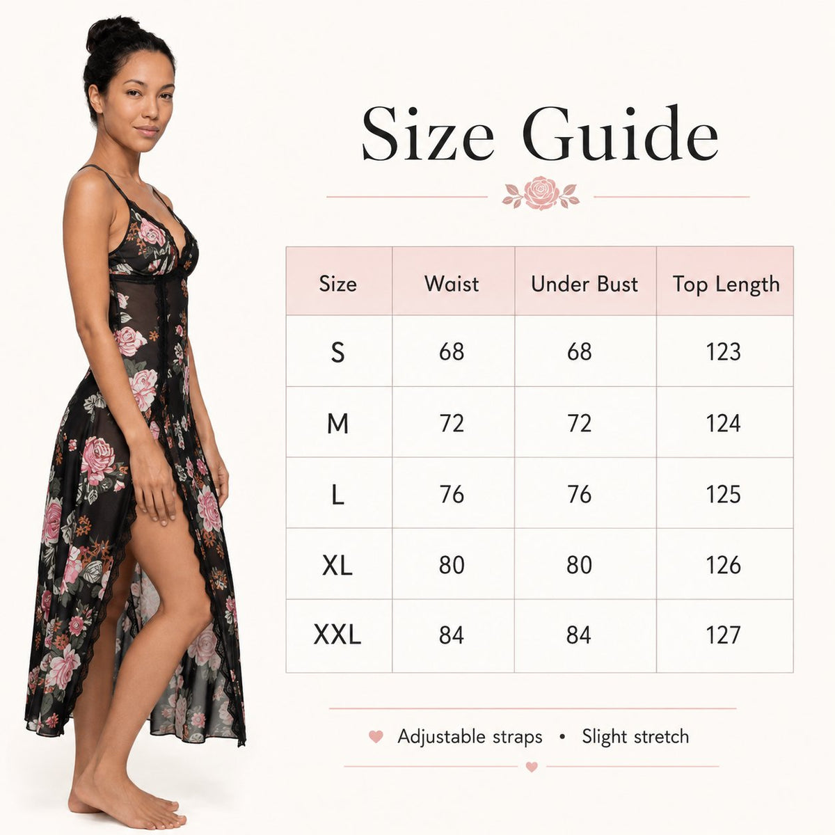 🔥Last Day 49% OFF - Sheer Floral Rose Print Maxi Dress 🎁