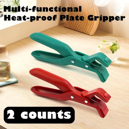 Multi Purpose Anti Scald Plate Gripper for Bowls Pots Pans Red Green Kitchen Tool