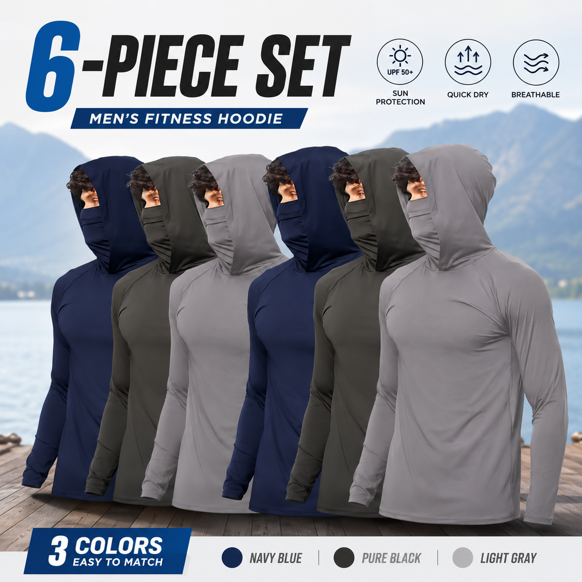 UPF 50+ Protection | Lightweight Active Hoodies for Men – Breathable, Quick-Dry & Built for The Outdoors