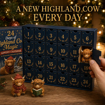 ⏳ Last Day 50% OFF – 🐮 24 Days of Highland Cow Advent Calendar | 24 Unique Highland Cow Characters with Different Outfits, Hobbies & Personalities for a Cozy Christmas Countdown 🎄