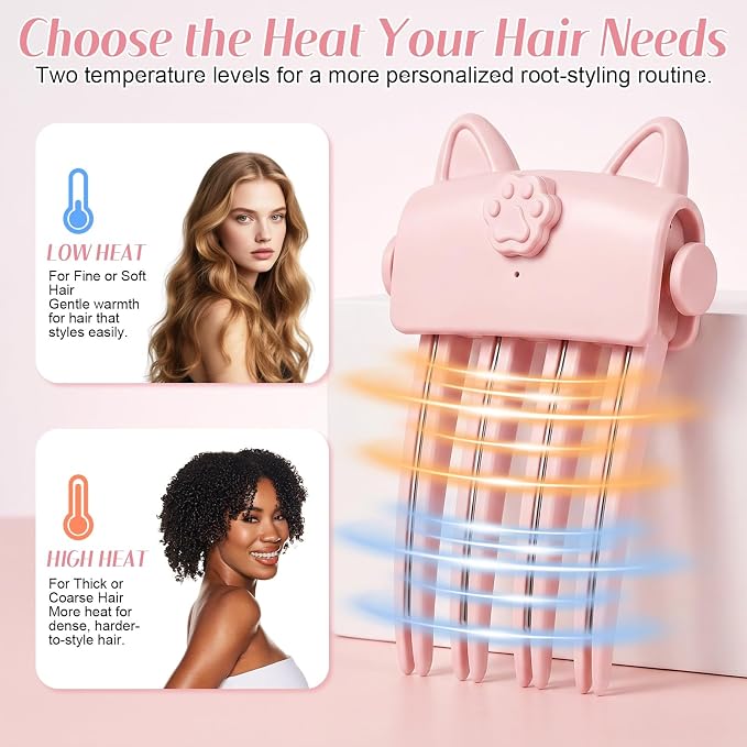 📢50% OFF !! ⏰Wireless Heated Volumizing Root Lift Clip - Salon Crown Volume Styling Tool for Fine Flat Hair