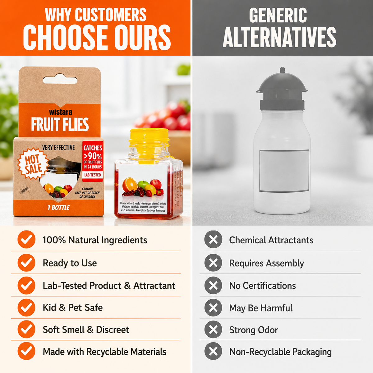 🏆🔥Fruit Fly Traps- safe for children and pets