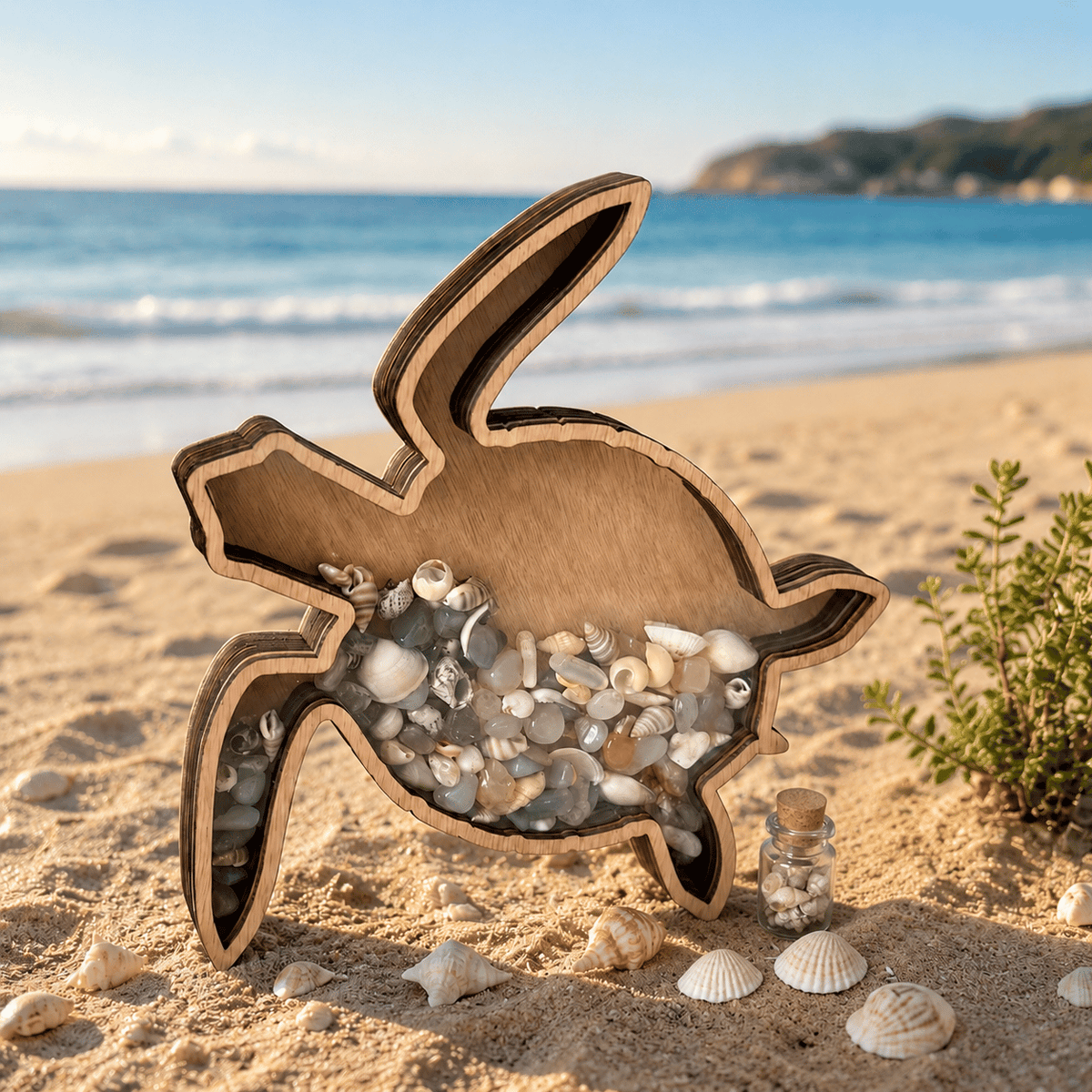🌊 Ocean Memory Turtle Shadow Box