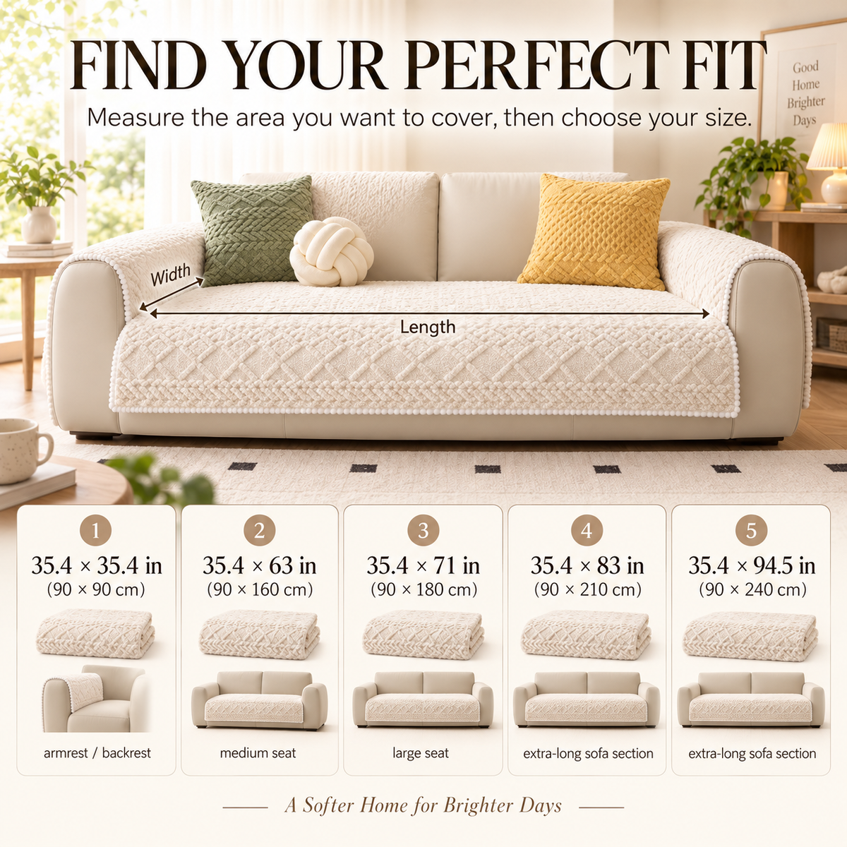 🛋️ Soft Non-Slip Jacquard Sofa Cover – Washable Furniture Protector for Couch & Sectional