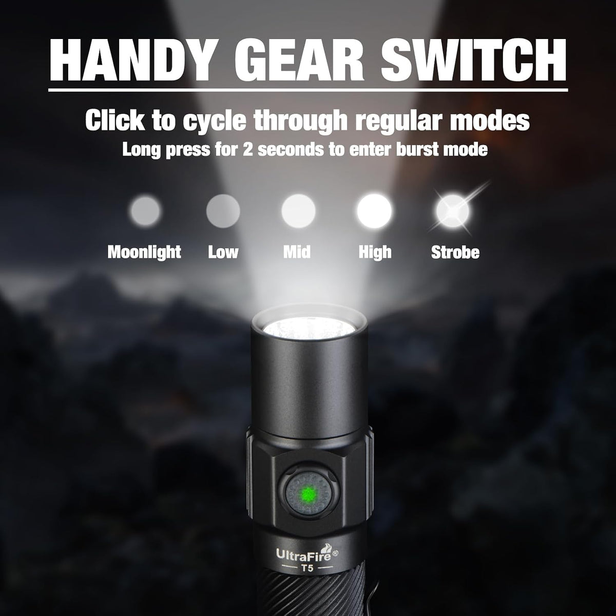 T5 High-lumen tactical laser rechargeable flashlight