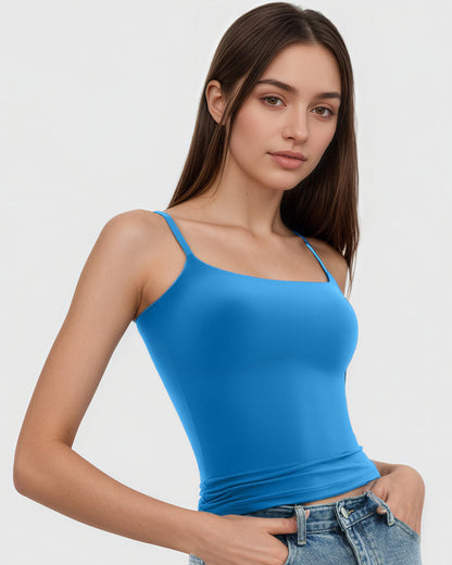 Minimalist Slim Tank Top – Square Neck & Adjustable Straps