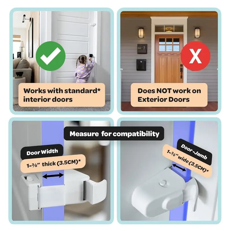 🔒 No-Drill Adjustable Door Safety Lock For Kids