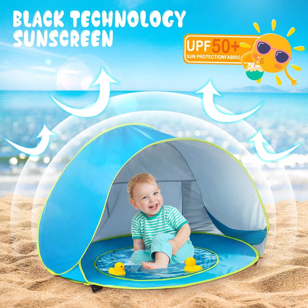🔥Last Day 49% OFF - 🏖 Portable Uv-Resistant Baby Beach Tent
