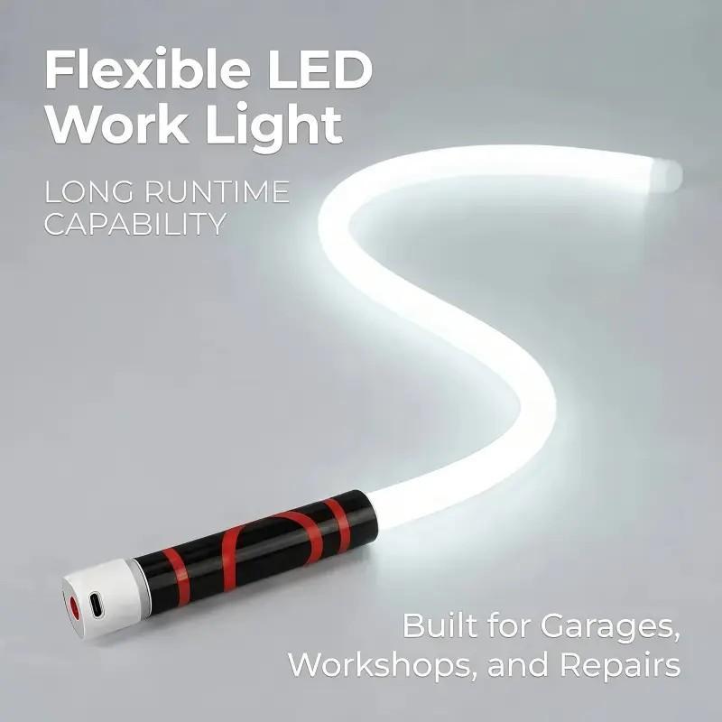 Bendable LED Flashlight Stick – 27" Flexible Rechargeable Waterproof LED Work Light, High Lumen Hands-Free Inspection Light for Car Repair, Under Hood, Garage, Mechanic, DIY, Party, Camping & Emergency Roadside