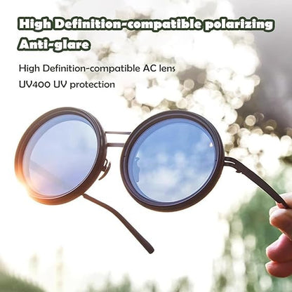 Adjustable Tint Polarized Round Sunglasses | ND9 Stepless 1-9 Gears