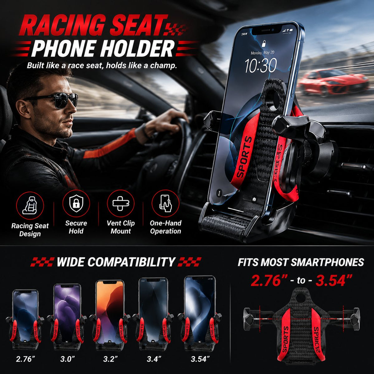 Car Racing Seat Shape Phone Holder