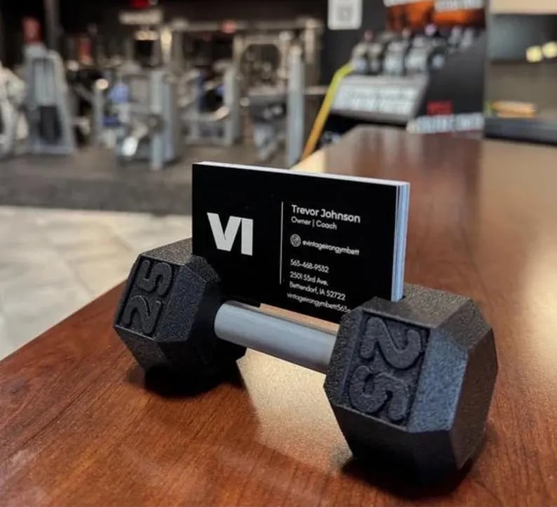 🔥Last 4 hours Sale: Save 50% -Dumbbell Business Card Holder