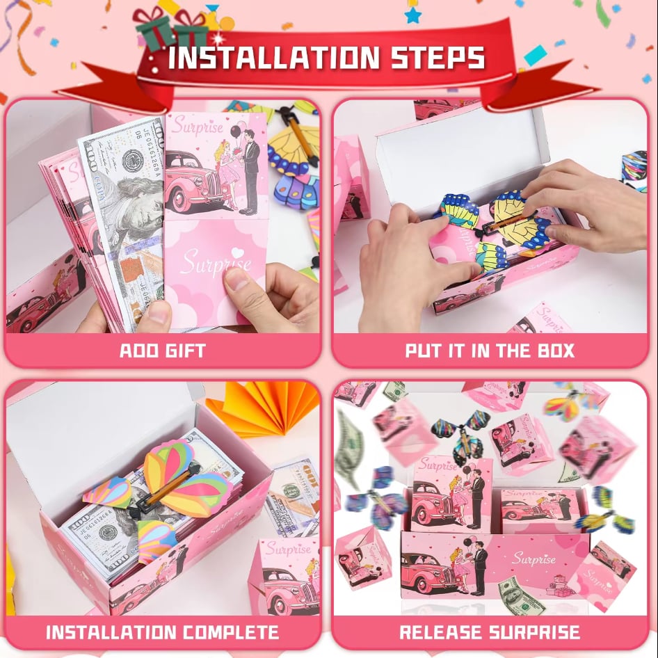 🎁 Valentine’s Day Surprise Explosion Gift Box