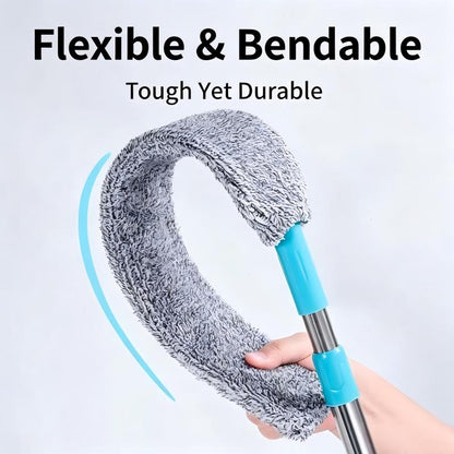 Extendable Under Bed Duster with Long Handle for Dust and Hair Removal Cleaning Tool