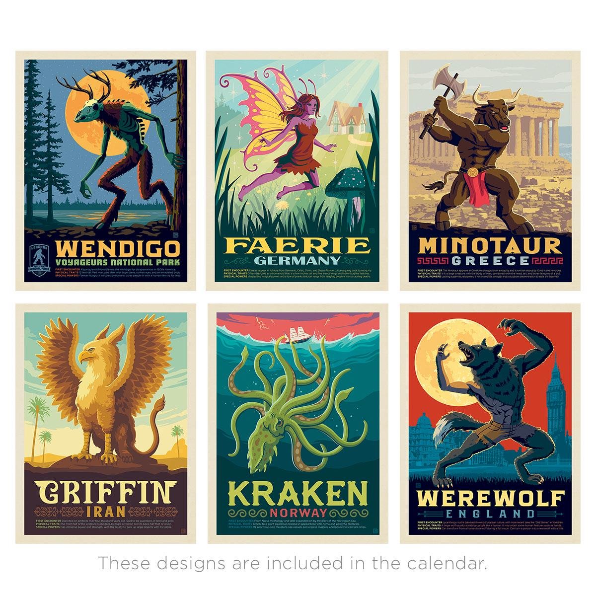 📅2026 Wall Calendar: Mythical Creatures from Around the World