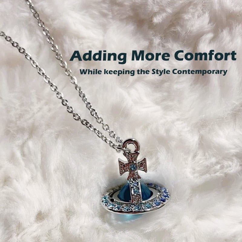 🔥Last 4 hours Sale: Save 50% -Saturn 3D Crystal Necklace