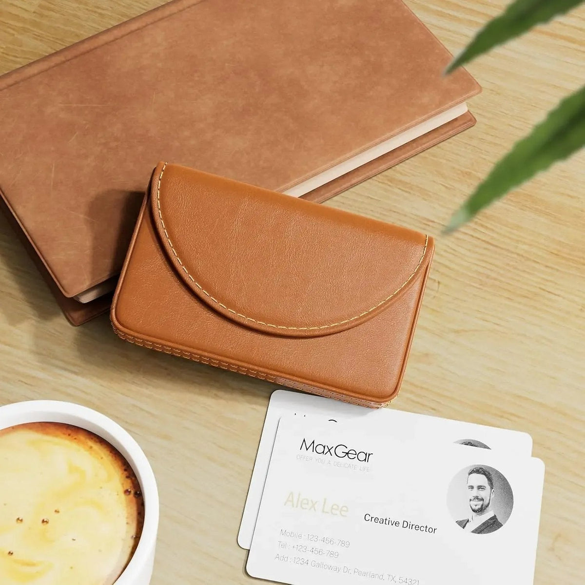 💼 PU Leather Business Card Holder – Slim Magnetic Name Card Case