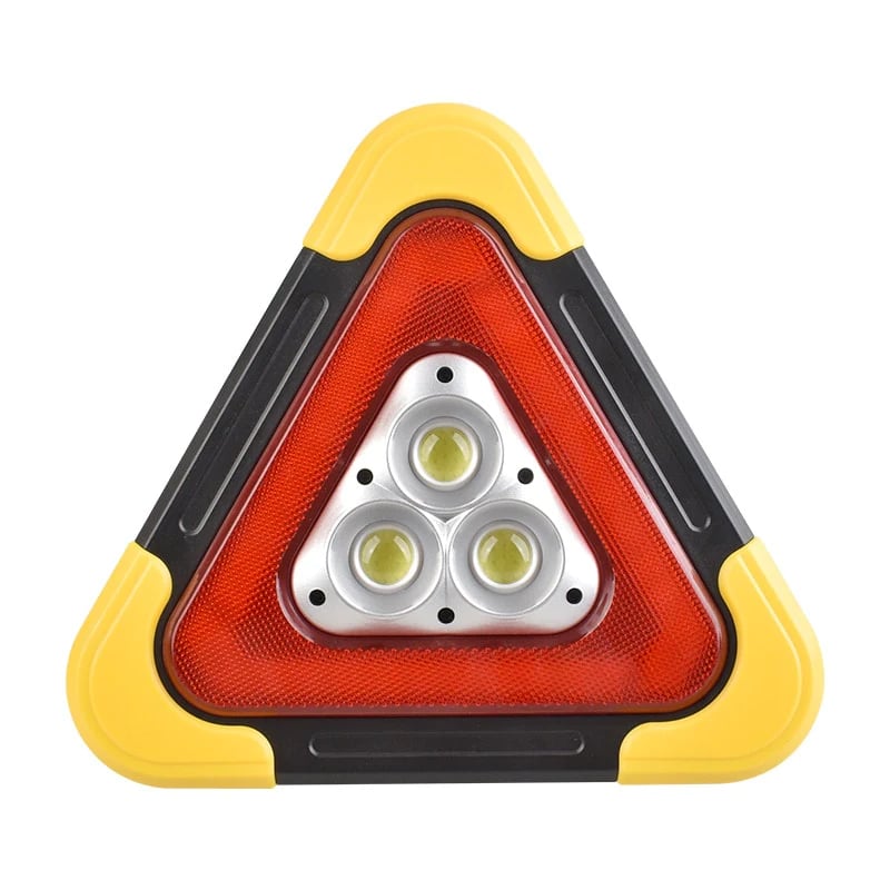 🔥2 in 1 Solar powered triangle roadside warning light