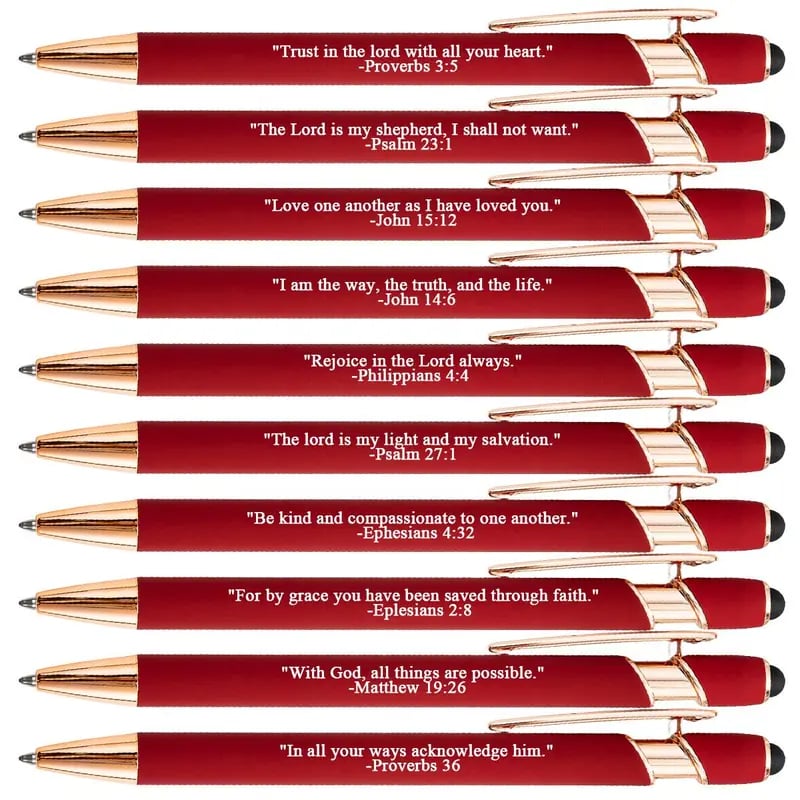 🔥Last Day 49% OFF❤️🙌Find Daily Strength: Premium Comfort Bible Verse Pens – 10pcs (Gift Set)
