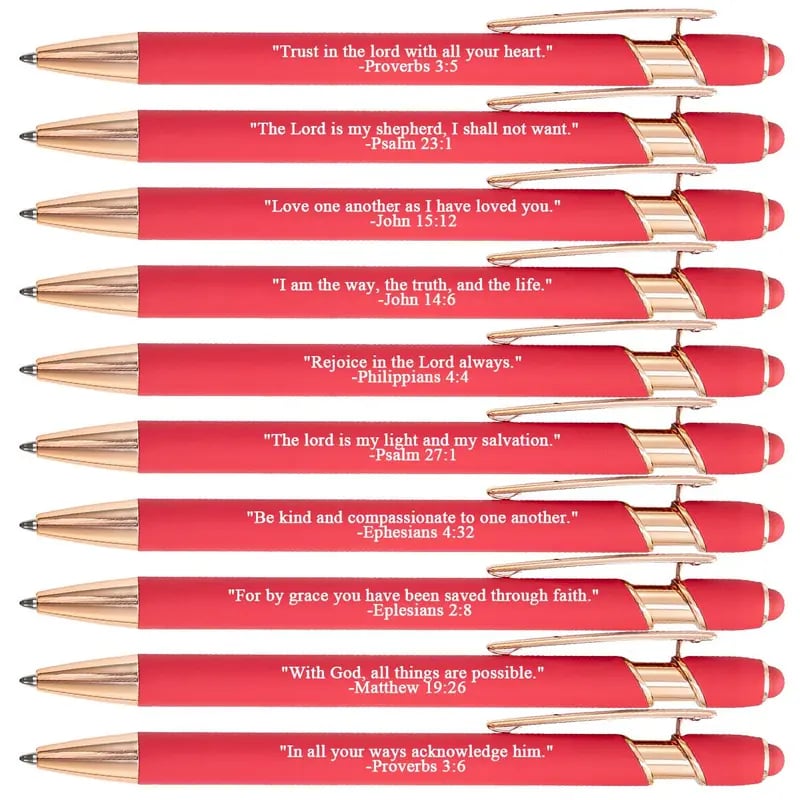 🔥Last Day 49% OFF❤️🙌Find Daily Strength: Premium Comfort Bible Verse Pens – 10pcs (Gift Set)
