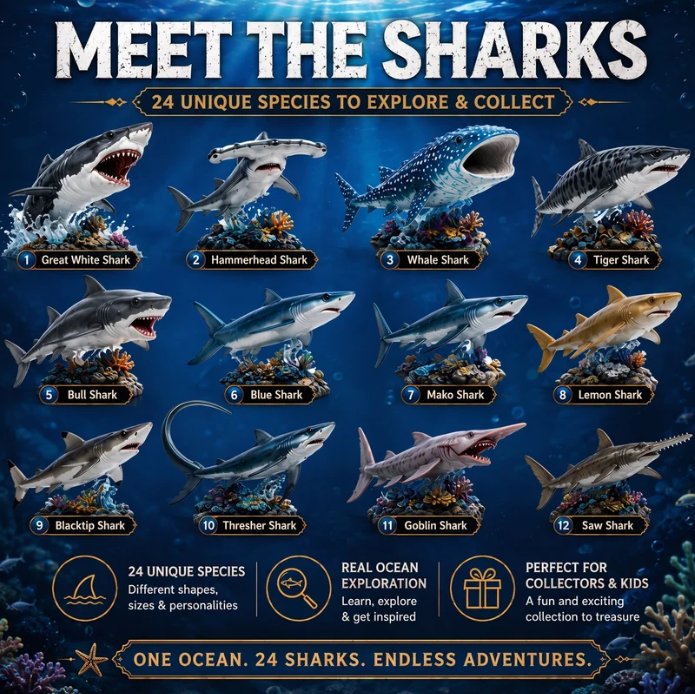 🔥50% Off Today Only-🦈 2026 Shark World Advent Calendar