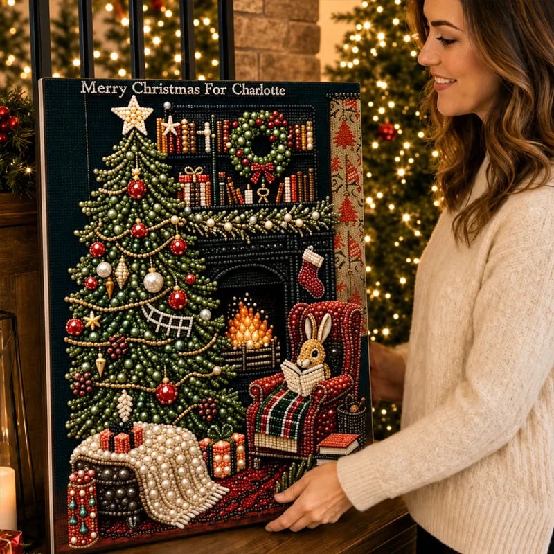 🎅🎄 Premium 3D Pearl Christmas Reindeer Diamond Painting Art Kit
