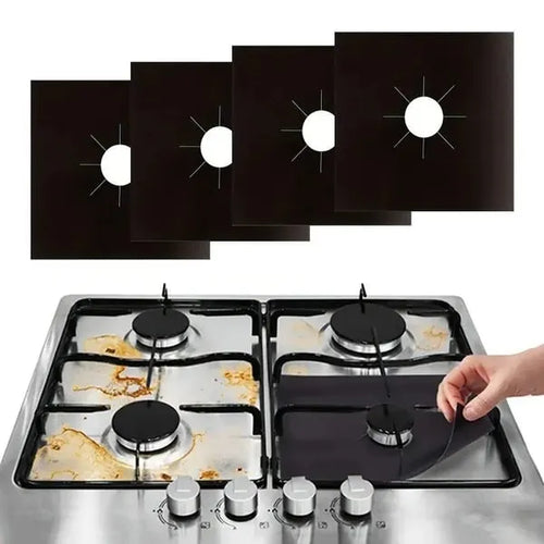 🎉🥘 Reusable Gas Stove Burner Liners♻️ (Set of 4)