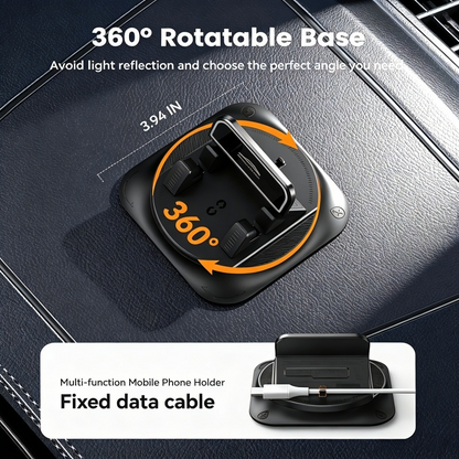 360° Rotatable Car Dashboard Phone Mount, One Hand Operation Auto Cell Phone Holder for 4-7 Inch Smartphones