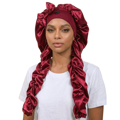 🔥 Silk Bonnet for Long Curly Hair