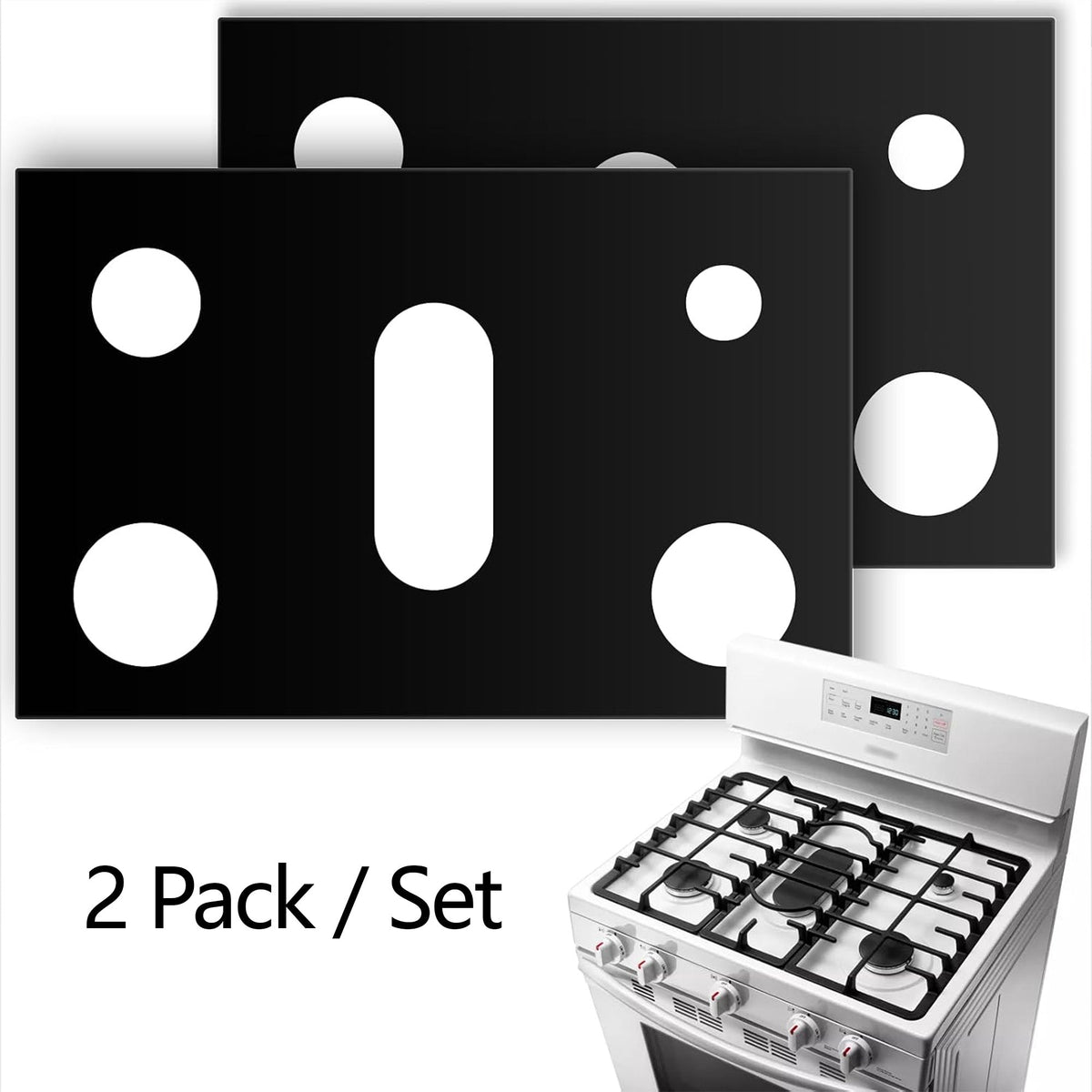 🧽4-Piece Reusable Non-Stick Gas Stove Burner Covers – Heat-Resistant & Washable