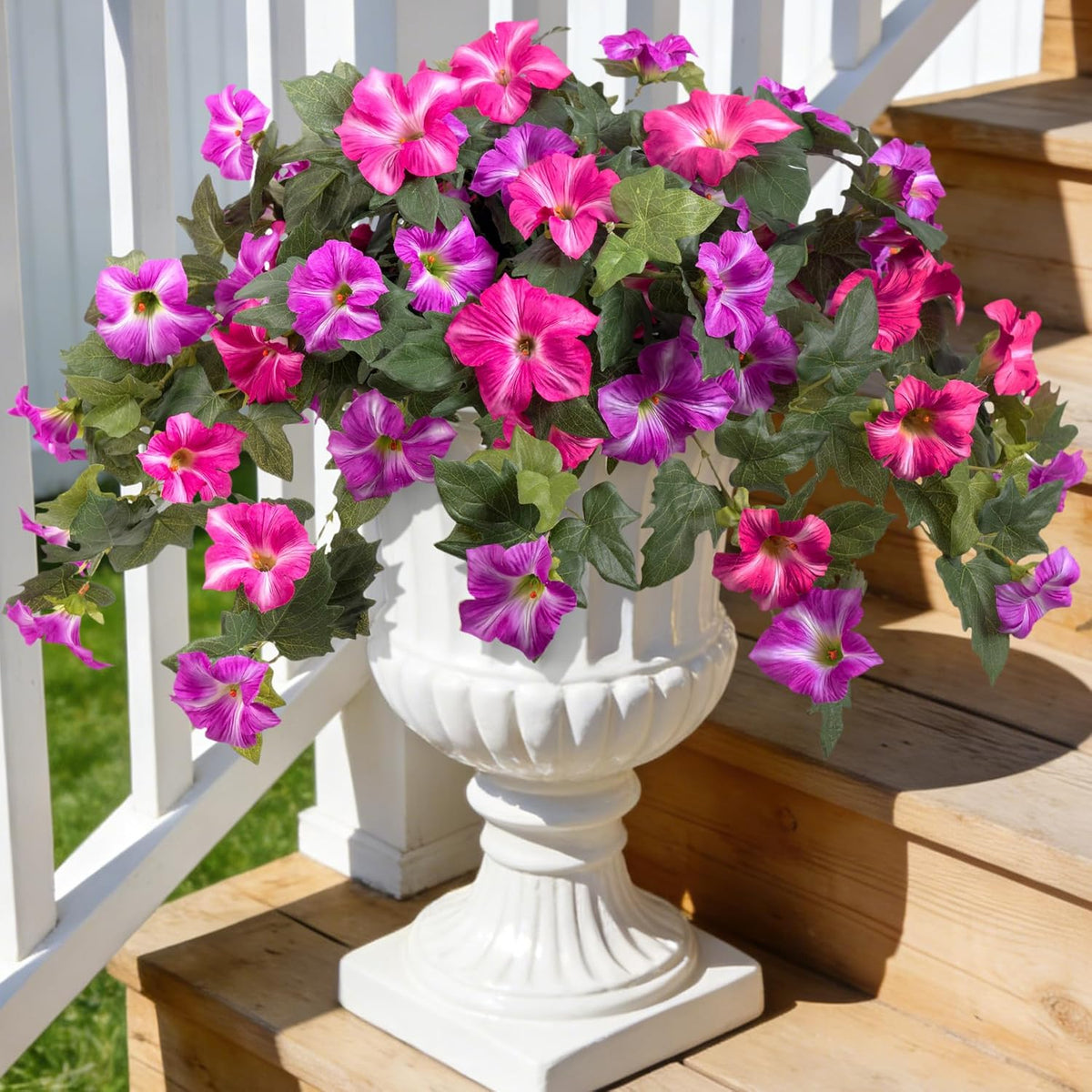 Outdoor Artificial Petunia Flowers Decor (2Pcs)