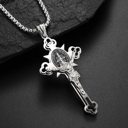 🔥Last 4 hours Sale: Save $30 -✨ST.Benedict Protection Cross Power Pendant Necklace