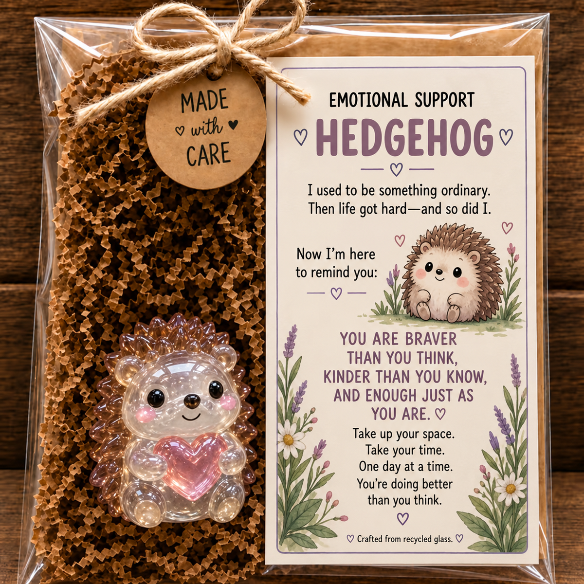 Emotional Support Glass Animal Gift 🐾💕 – A Little Reminder That You Matter